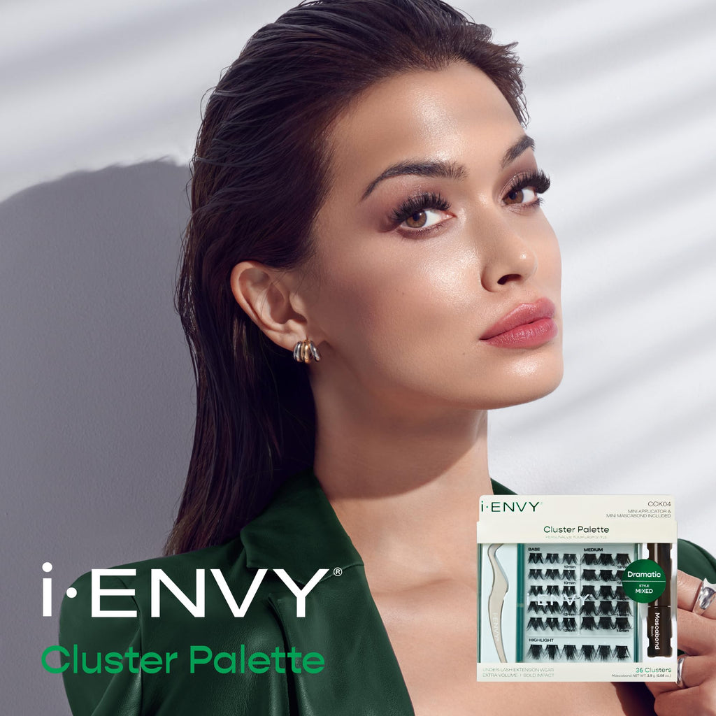 i-ENVY Cluster Palette Kit – DIY Lash Extensions, Refill Packs, Mini Applicator & Mascabond (Dramatic)