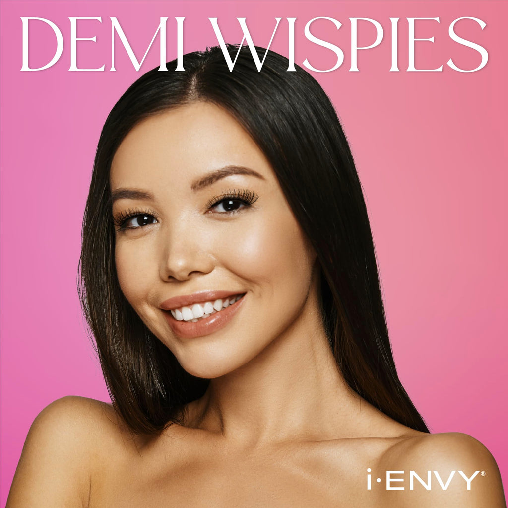 i•ENVY Demi Wispies Lashes – 30 Pairs (6 Pack), 100% Human Hair, Lightweight & Reusable