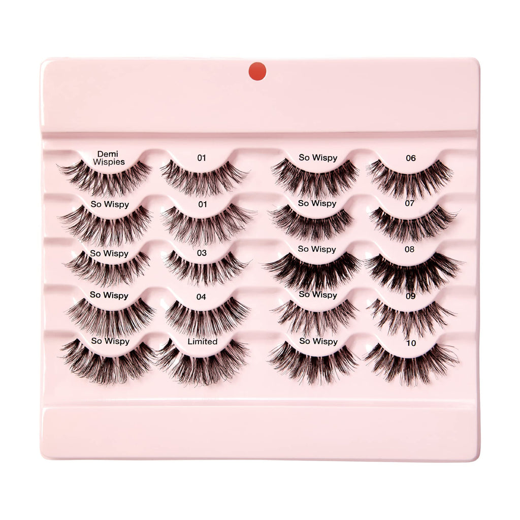 i-ENVY 10 Pairs So Wispy Human Hair Eyelashes Multipack | Invisible Band, Lightweight & Reusable