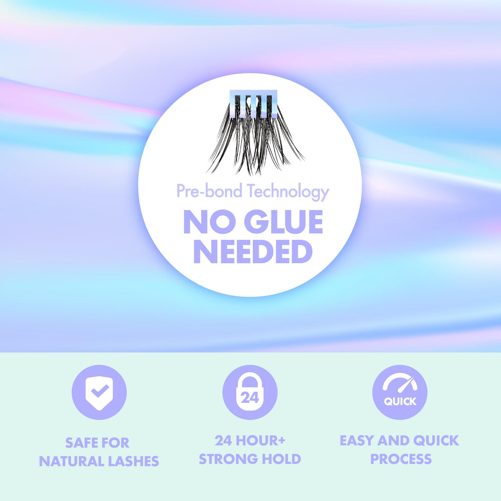i-ENVY Press&Go Self-Adhesive Eyelashes – 1-Step Glue-Free, All-Day Comfort, Reusable Clusters