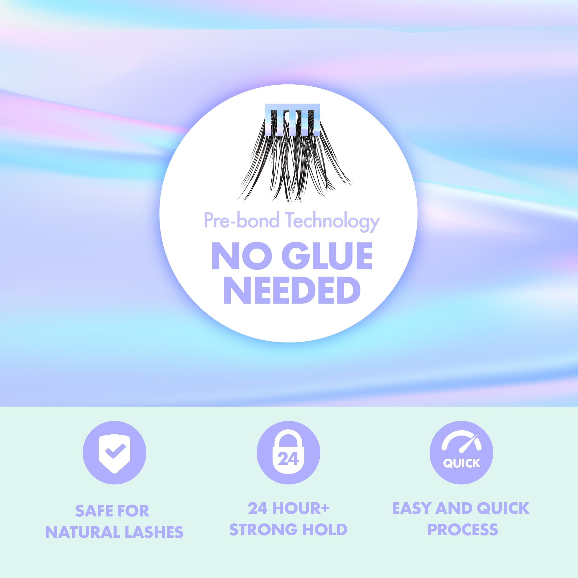 i-ENVY Press&Go Self-Adhesive Eyelashes – 1-Step Glue-Free, All-Day Comfort, Reusable Clusters