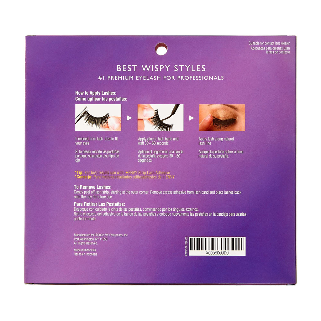 i-ENVY 10 Pairs So Wispy Human Hair Eyelashes Multipack | Invisible Band, Lightweight & Reusable