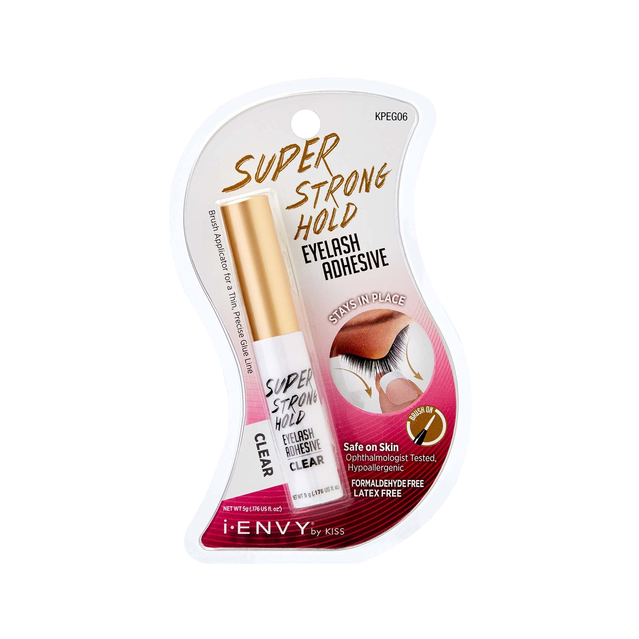 i•ENVY Super Strong Hold Eyelash Adhesive | Waterproof, Latex-Free, 48-Hour Lash Glue with Brush-On Applicator (Clear, 36-Pack)
