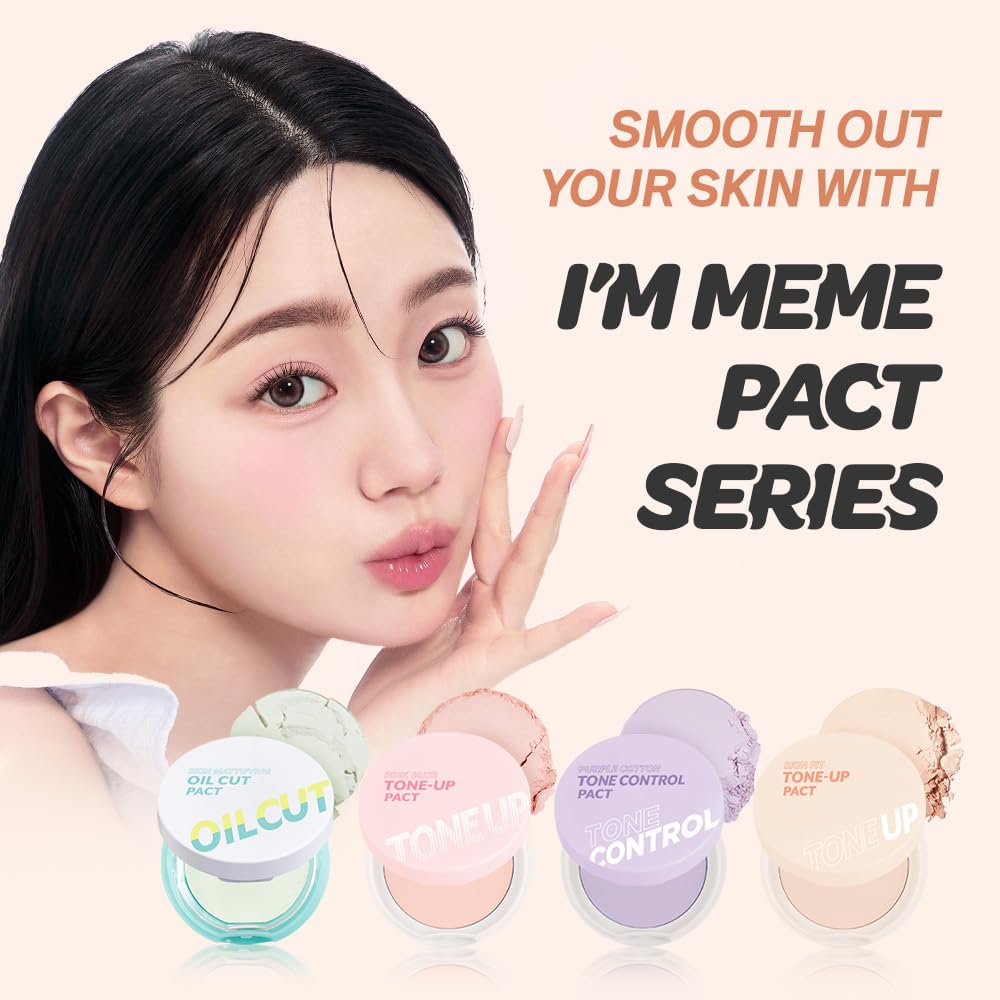 I'M MEME Compact - Oil Cut Pact | Sebum-Absorbing Korean Setting Powder for Blurring, Translucent Finishing Powder (0.35 oz)