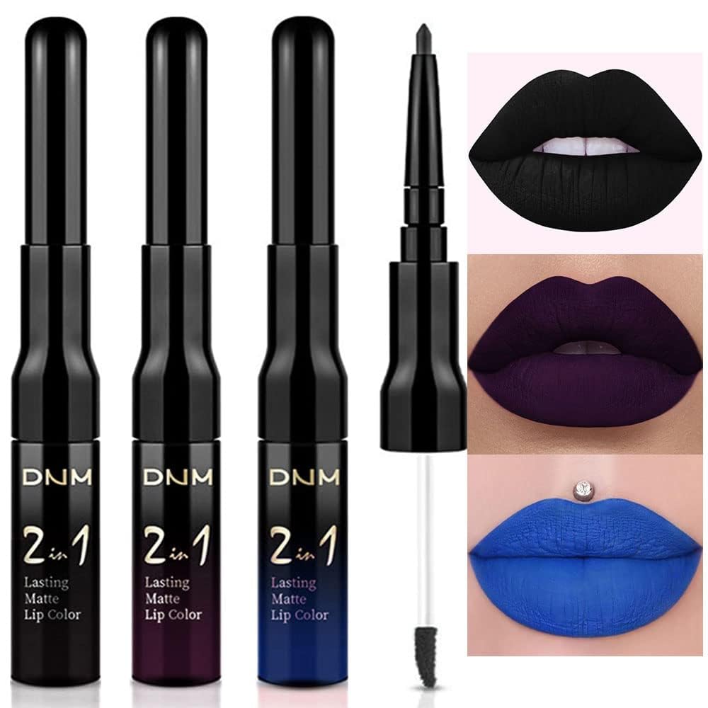 IATMOMOD 3Pcs 2-in-1 Lip Liner & Liquid Lipstick Set – Matte, Long-Lasting Color in 3 Shades