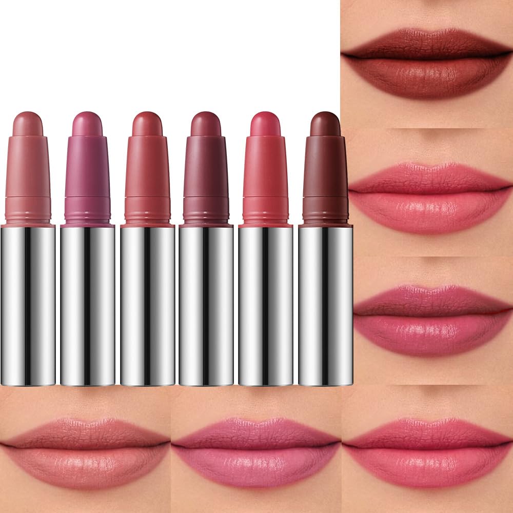 IATMOMOD 6-Piece Long-Lasting Matte Lipstick Crayon Set — Waterproof, High Pigment, Cruelty-Free