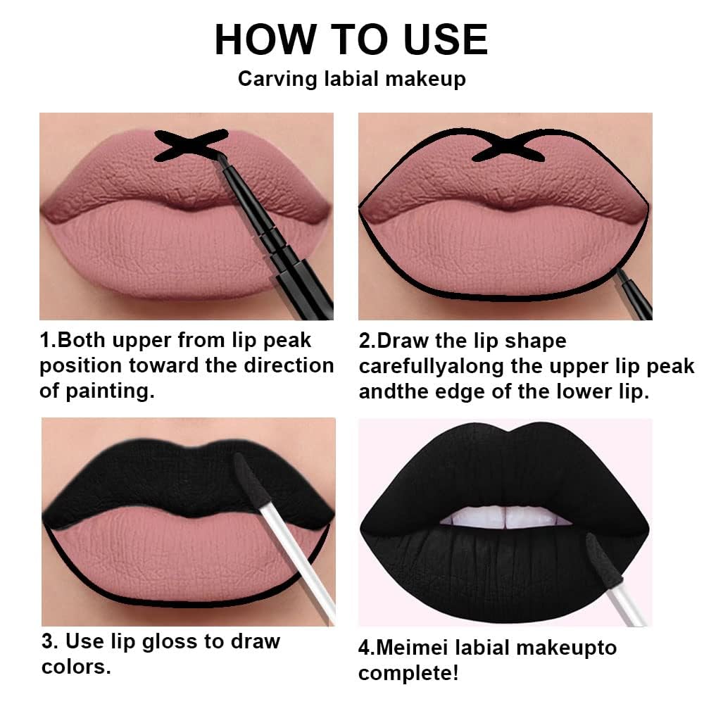 IATMOMOD 3Pcs 2-in-1 Lip Liner & Liquid Lipstick Set – Matte, Long-Lasting Color in 3 Shades