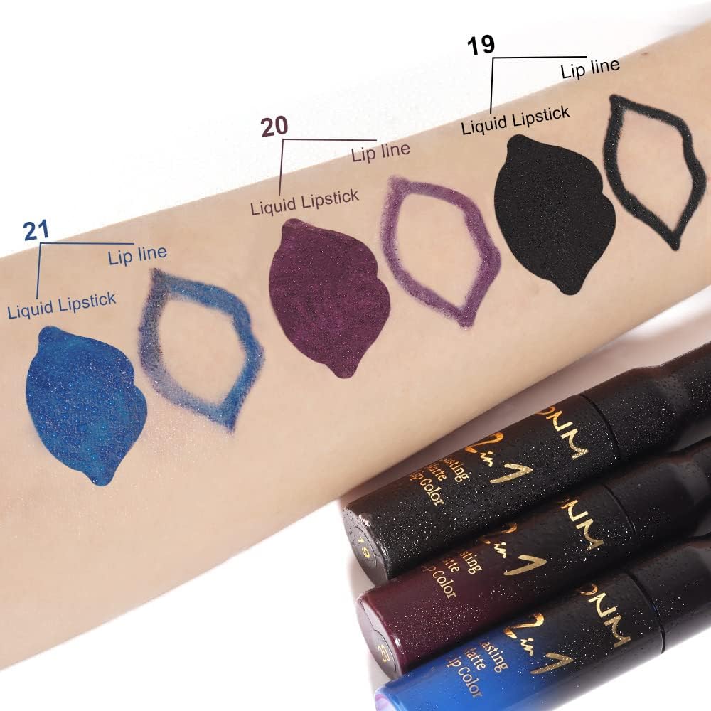 IATMOMOD 3Pcs 2-in-1 Lip Liner & Liquid Lipstick Set – Matte, Long-Lasting Color in 3 Shades