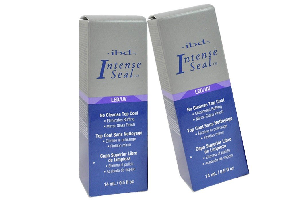 IBD LED/UV Intense Seal Top Coat – No Cleanse, Mirror Glass Finish (2x0.5 oz)