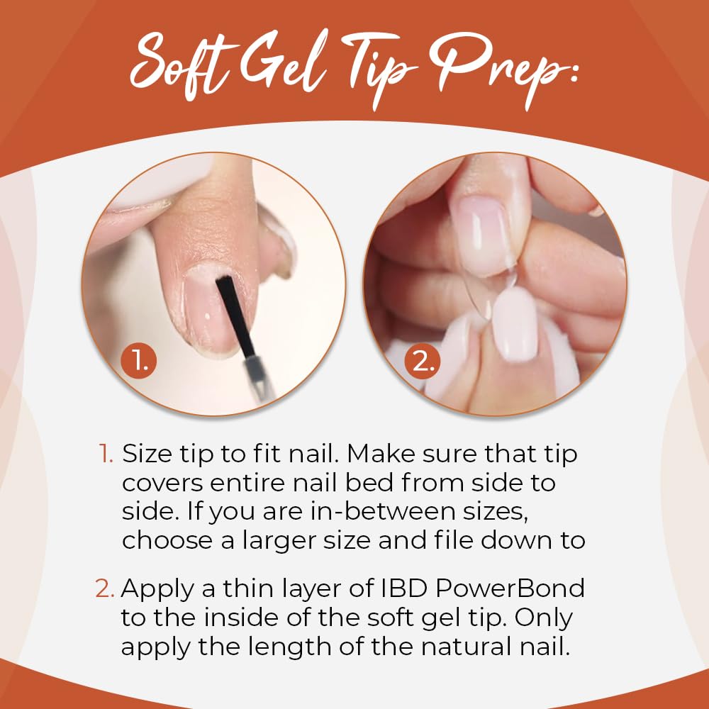 IBD Clear Soft Gel Nail Tips – Pre-Etched Short Almond Press-On Nails, 504 Pcs, 12 Sizes