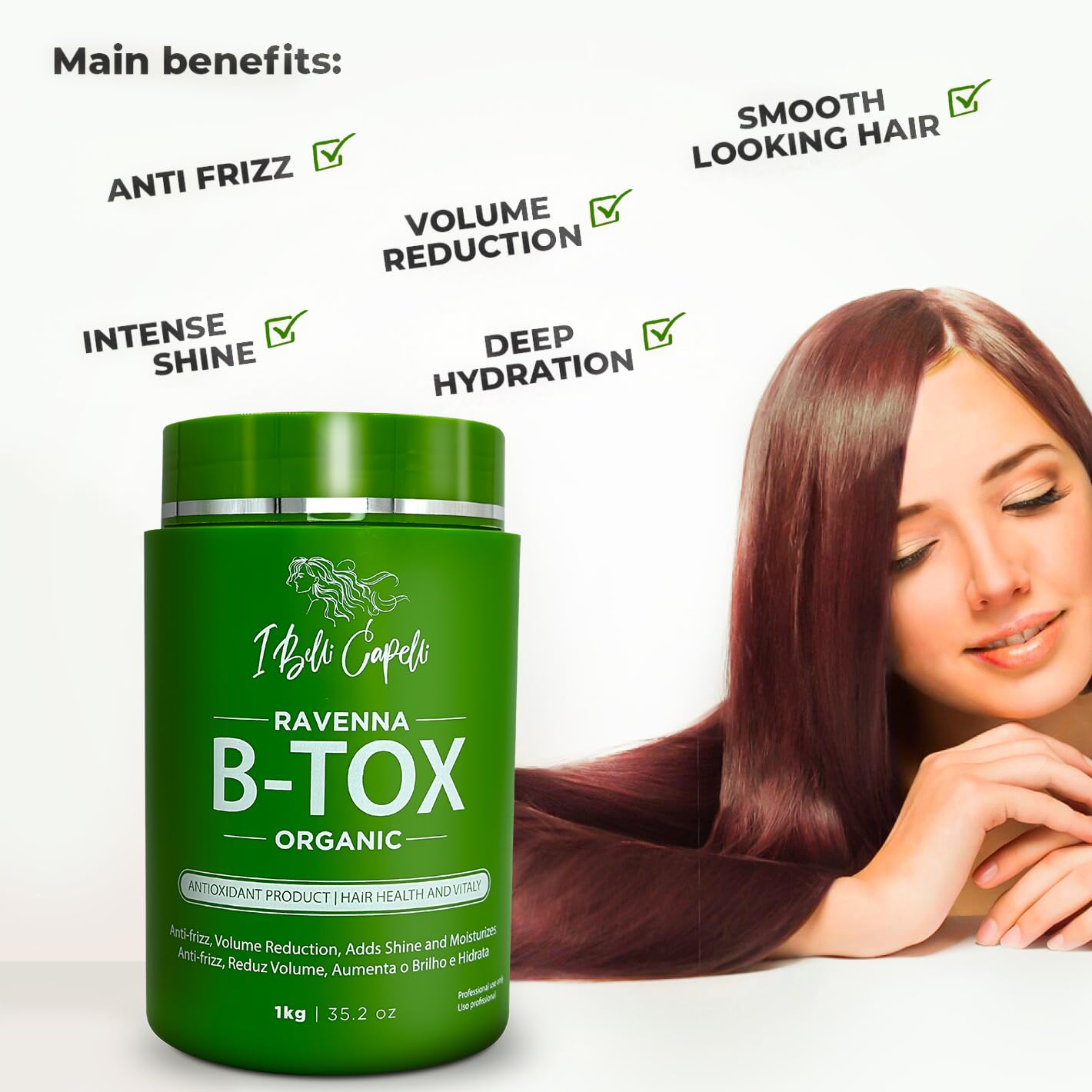 I Belli Capelli Hair B-tox Treatment & Argan Oil Mask – Organic Kit, Formaldehyde-Free