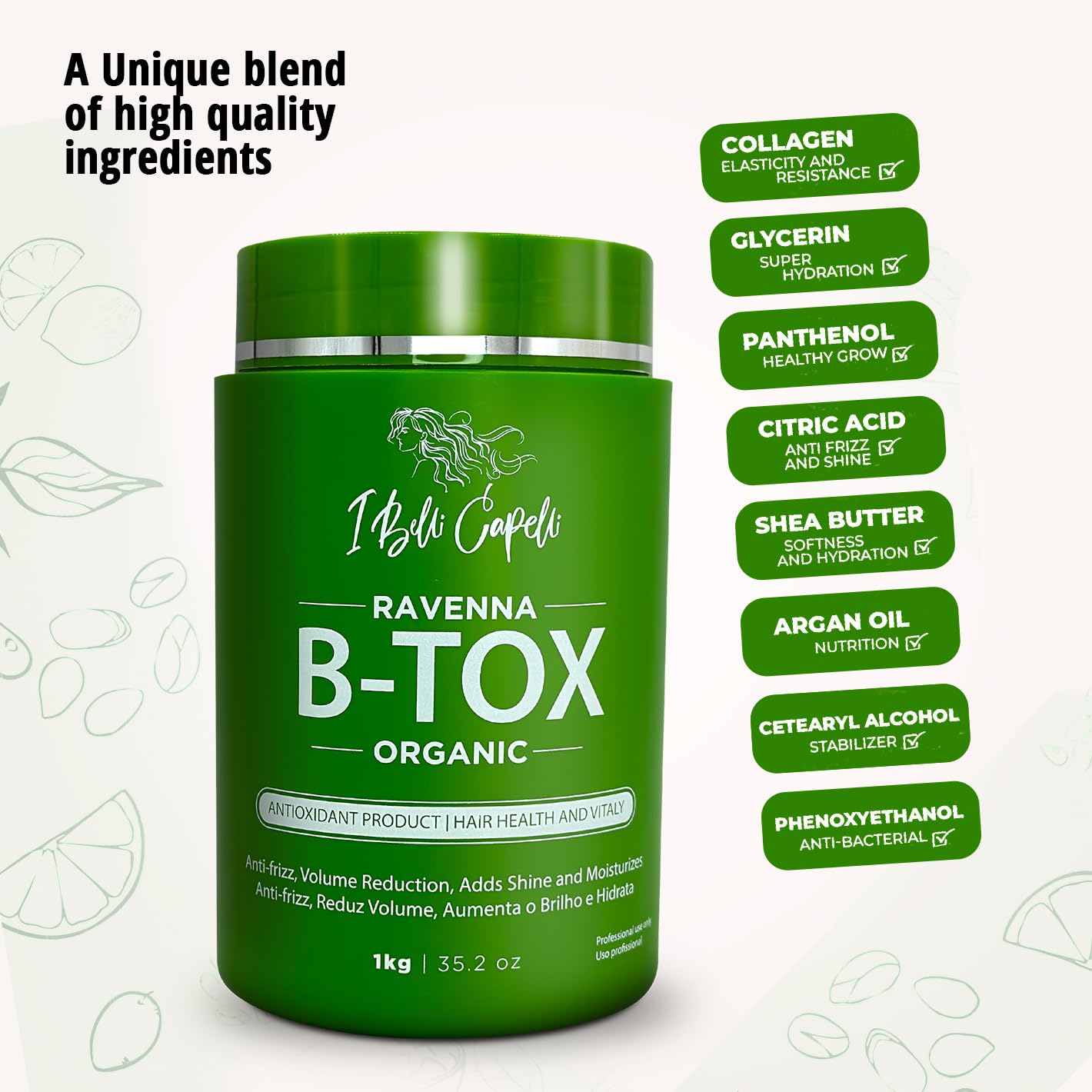 I Belli Capelli Hair B-tox Treatment & Argan Oil Mask – Organic Kit, Formaldehyde-Free