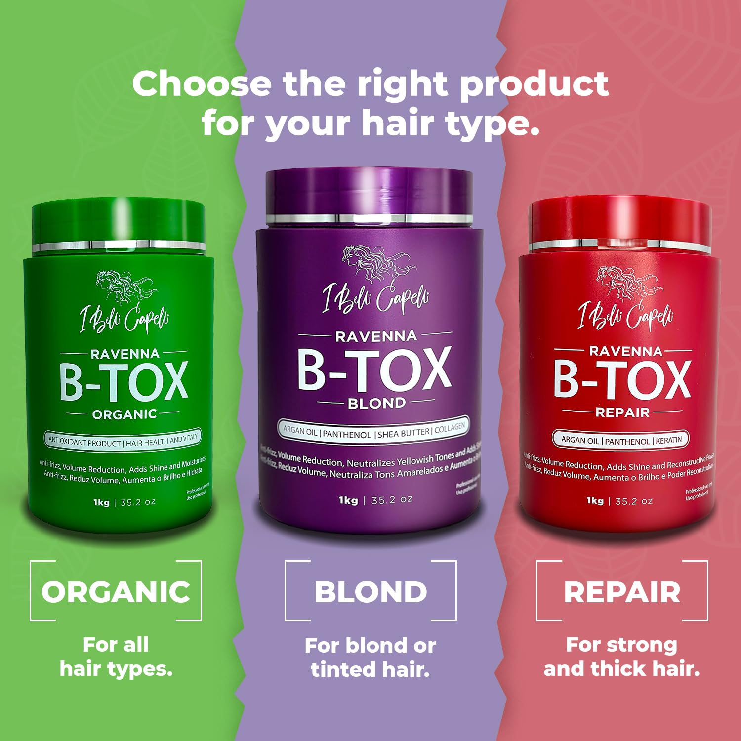 I Belli Capelli Ravenna Blond B-tox Hair Treatment Kit – 1kg + 300ml Clarifying Shampoo
