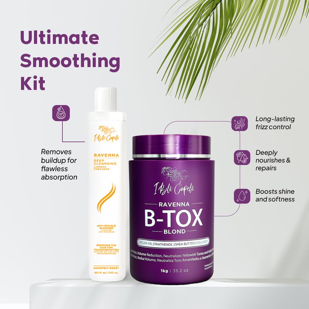 I Belli Capelli Ravenna Blond B-tox Hair Treatment Kit – 1kg + 300ml Clarifying Shampoo