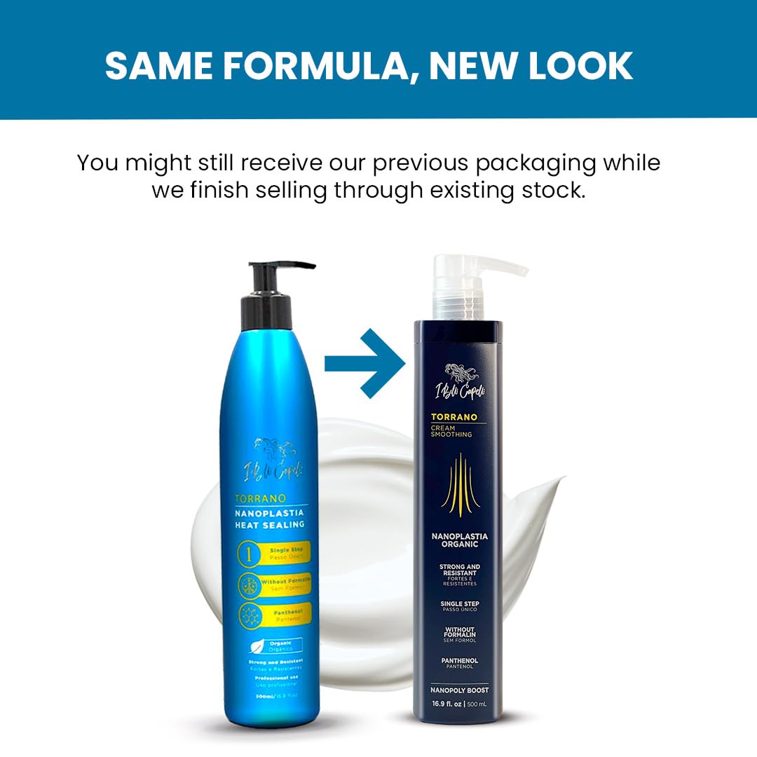 I Belli Capelli Torrano Keratin Kit – Nanoplastia 1-Step Hair Straightening (500ml) + Argan Oil Mask (250g) – Formaldehyde-Free (2 Pack)