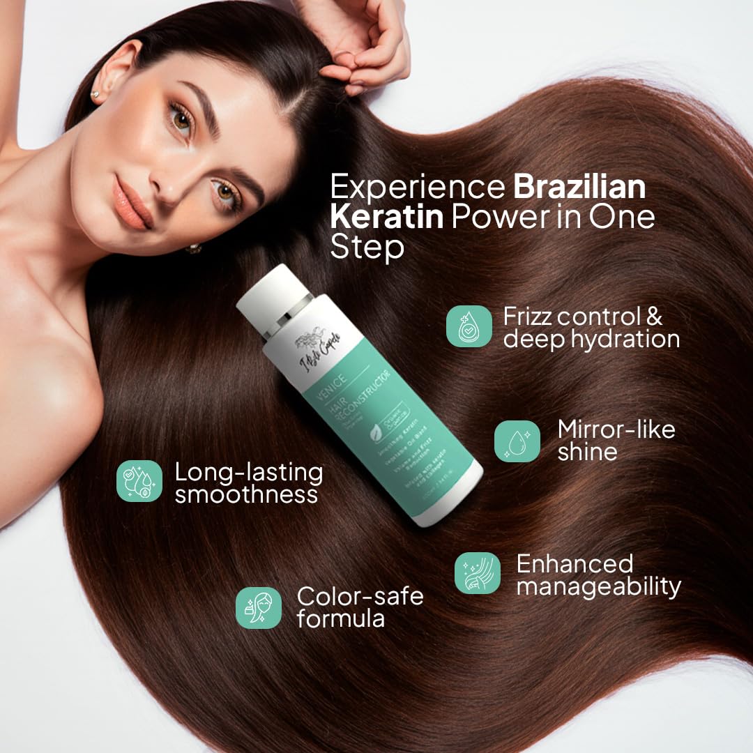 I Belli Capelli Venice Organic Keratin Treatment & Deep Cleansing Shampoo – Complete Set (16.9 oz + 10 oz)