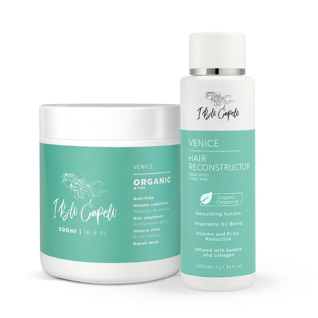 I Belli Capelli Venice Keratin Hair Treatment Set – 2 Pack, 1-Step, Formaldehyde-Free