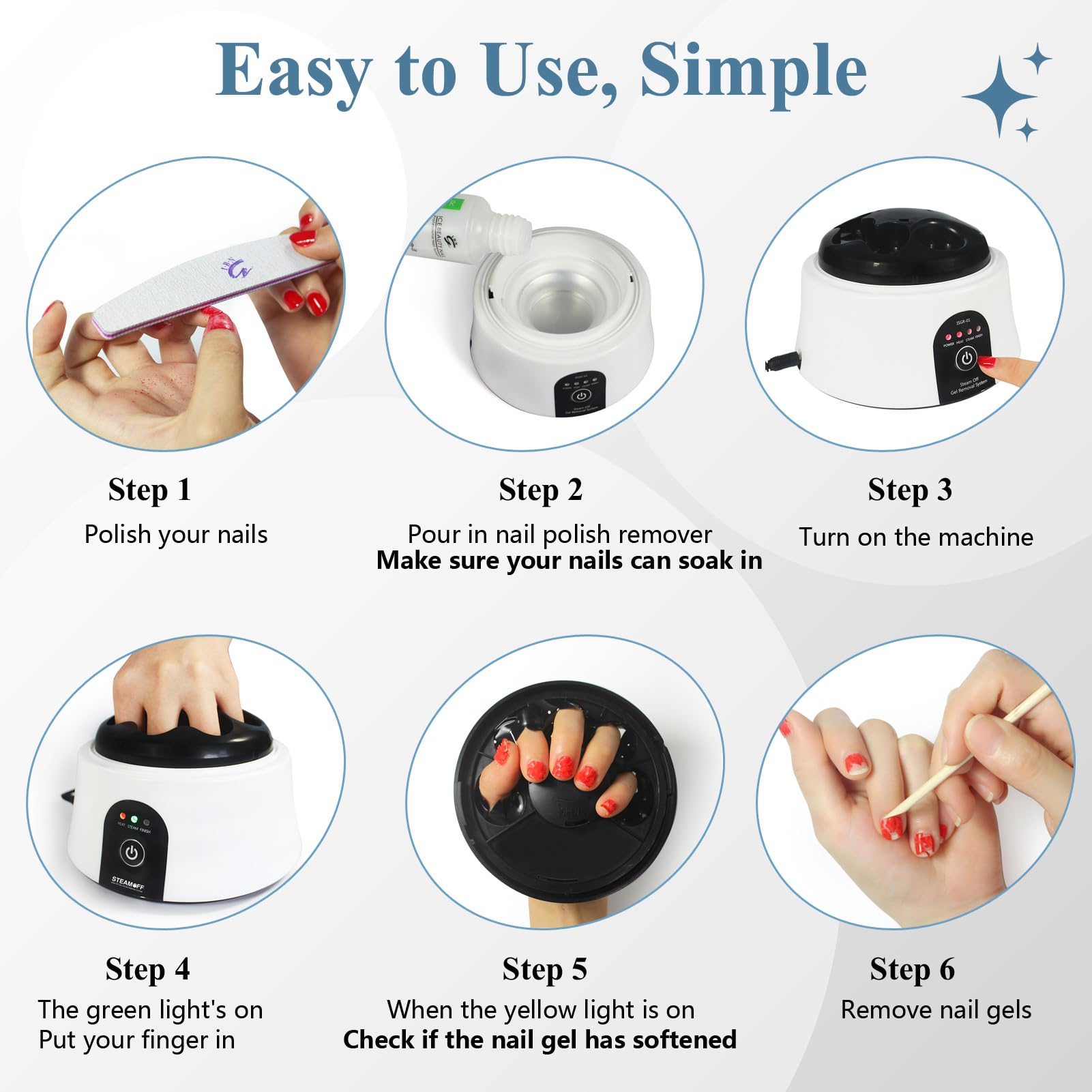 I·B·N G ISGR-01 Blue Electric Nail Soaking Bowl for Gel Remover & Dip Powder – Nail Art Brush Included