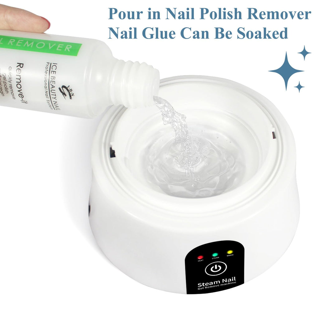 I·B·N G ISGR-01 Blue Electric Nail Soaking Bowl for Gel Remover & Dip Powder – Nail Art Brush Included