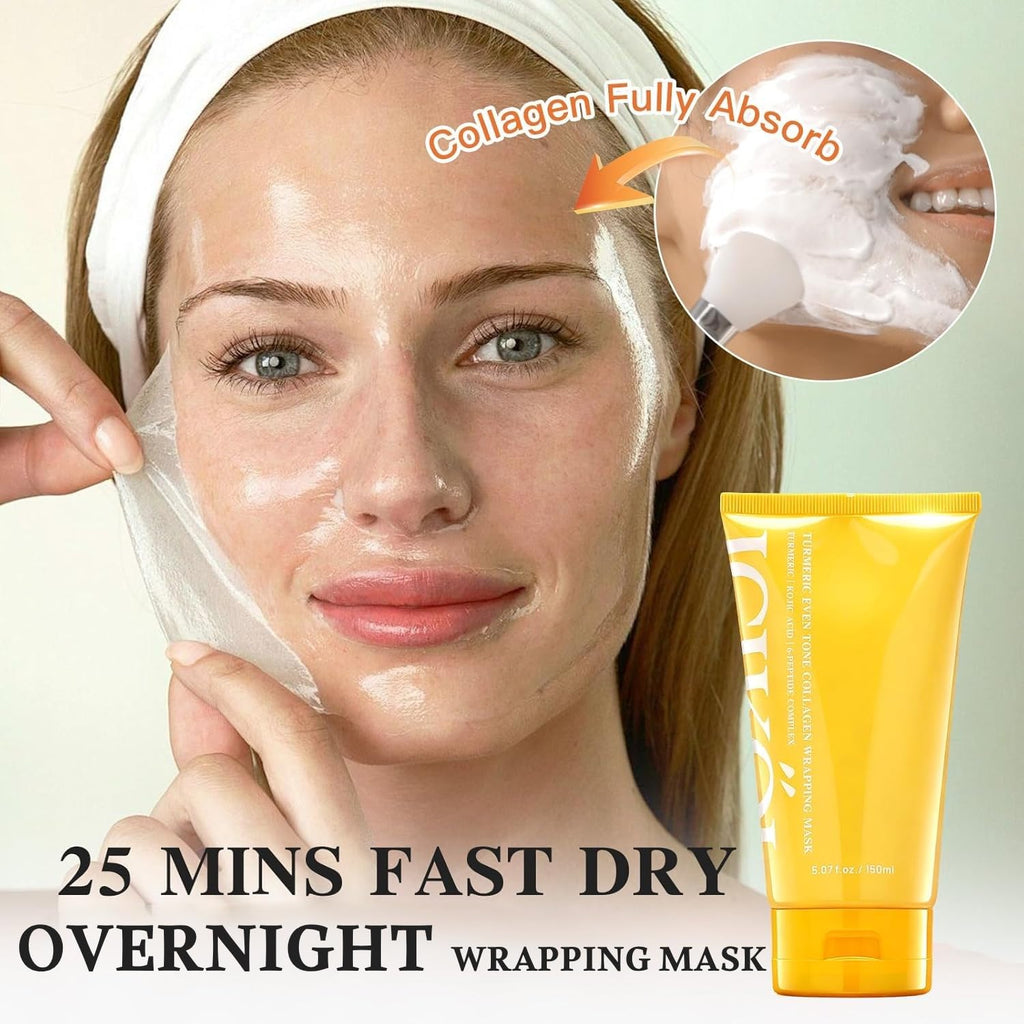 ICIKOL Turmeric Collagen Night Wrapping Mask – Overnight Brightening & Hydration
