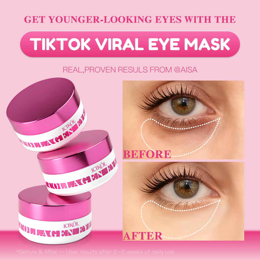 ICIKOL Under Eye Patches with Collagen – Deep Hydration Hydrogel Mask for Puffy Eyes & Dark Circles (30 Pairs)