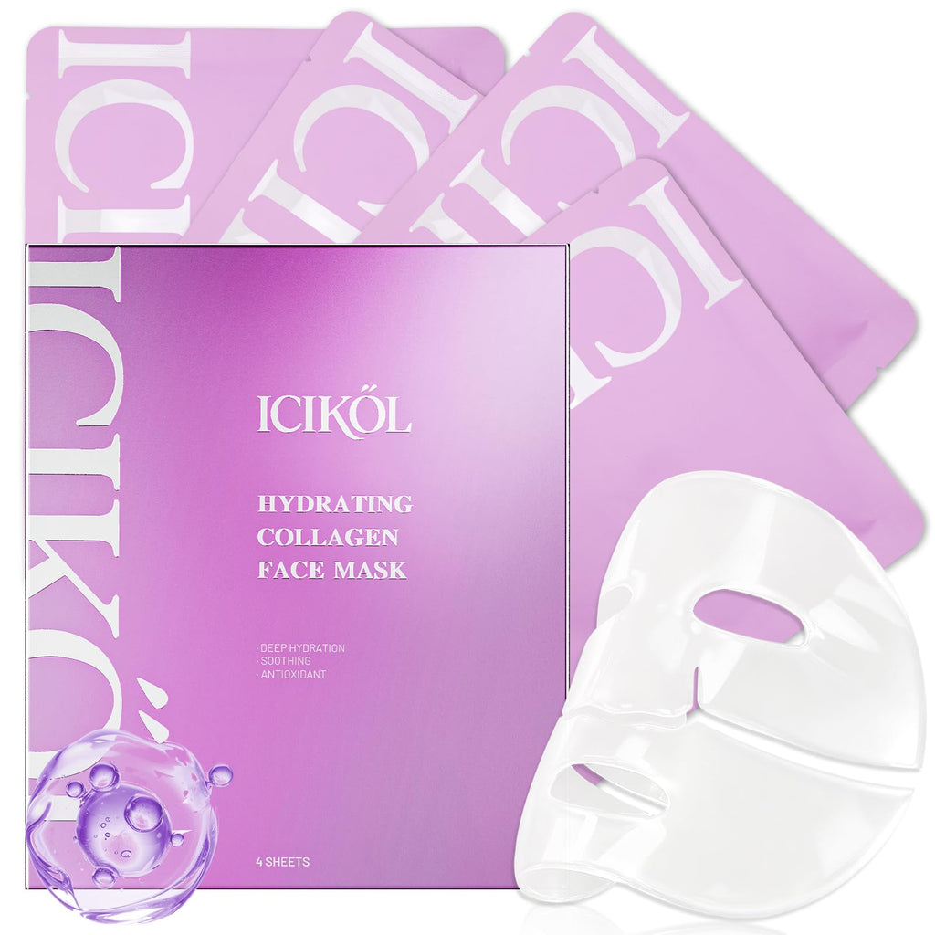 ICIKOL Overnight Collagen Mask - Deep Hydration & Glass Skin (4 Sheets)
