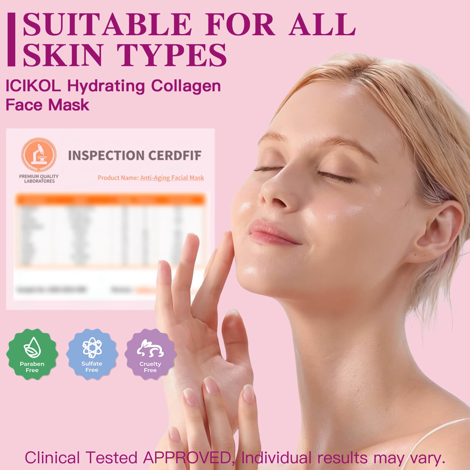 ICIKOL Overnight Collagen Mask - Deep Hydration & Glass Skin (4 Sheets)