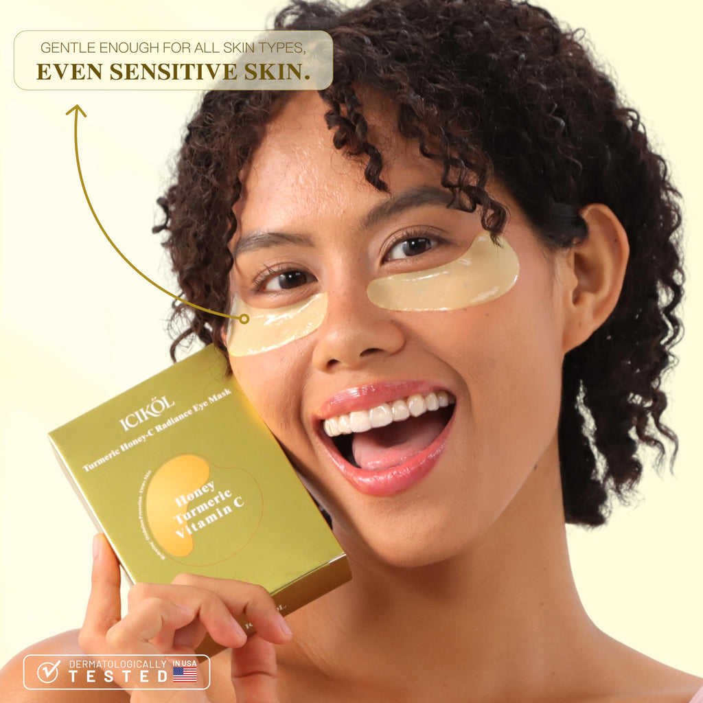 ICIKOL Collagen Under Eye Patches with Turmeric – Hydrating Undereye Mask (12 Pairs)