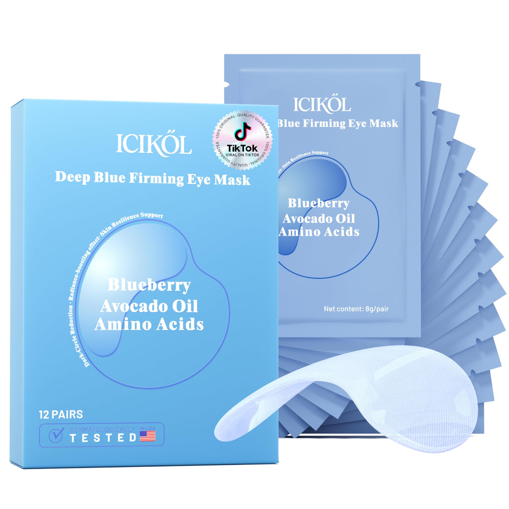 ICIKOL Under Eye Mask Blueberry – Collagen Patches (12 Pairs)