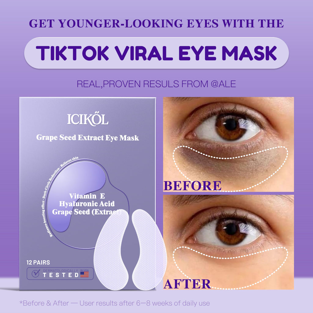 ICIKOL Collagen Under Eye Patches – Puffy Eyes & Dark Circles, Deep Hydration (12 Pairs)