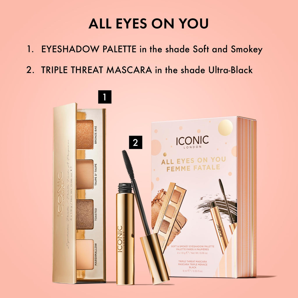 ICONIC LONDON All Eyes on You Gift Set | Triple Threat Mascara + Soft & Smokey Eyeshadow Palette