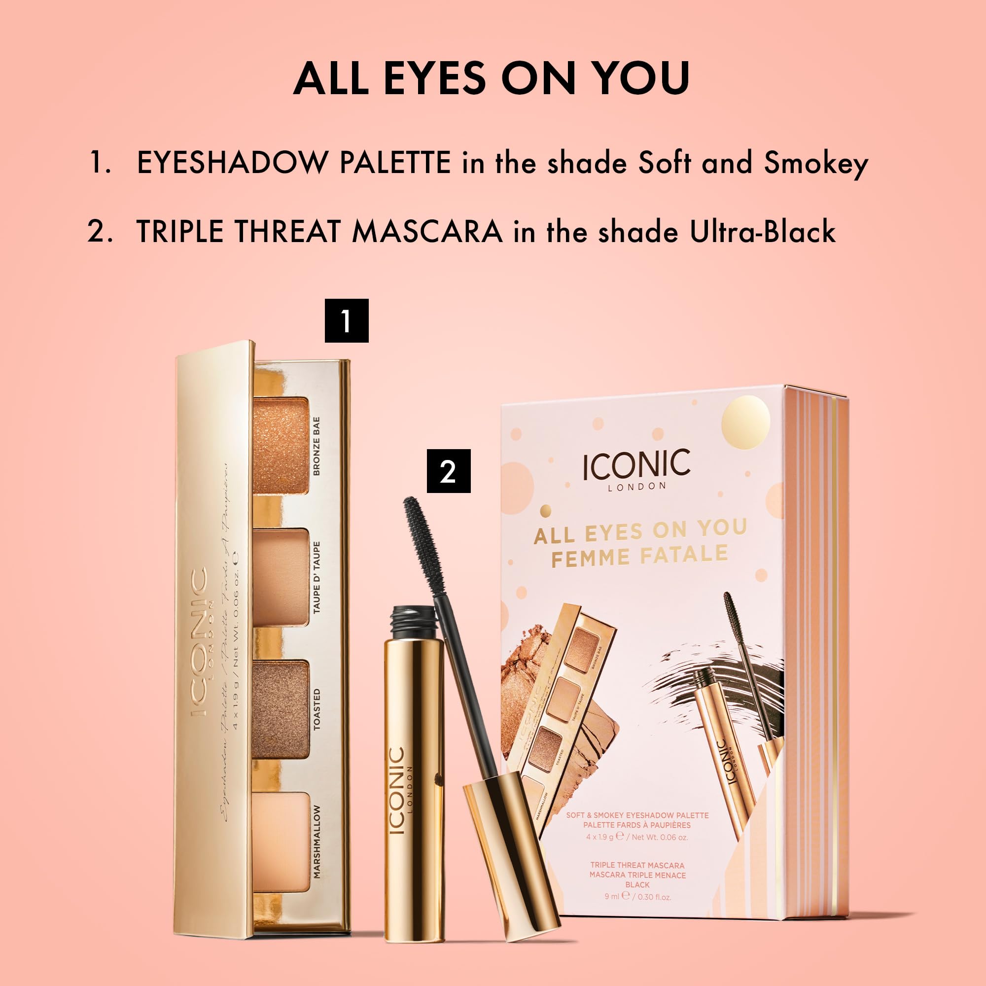 ICONIC LONDON All Eyes on You Gift Set | Triple Threat Mascara + Soft & Smokey Eyeshadow Palette