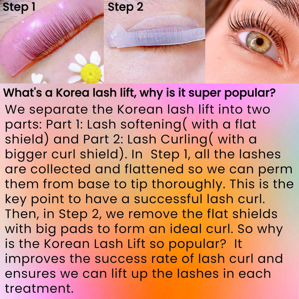 ICONSIAM Korean Lash Lift Kit with Flat Shields – Rose Sachet, 15 Applications, Professional Salon Starter Set