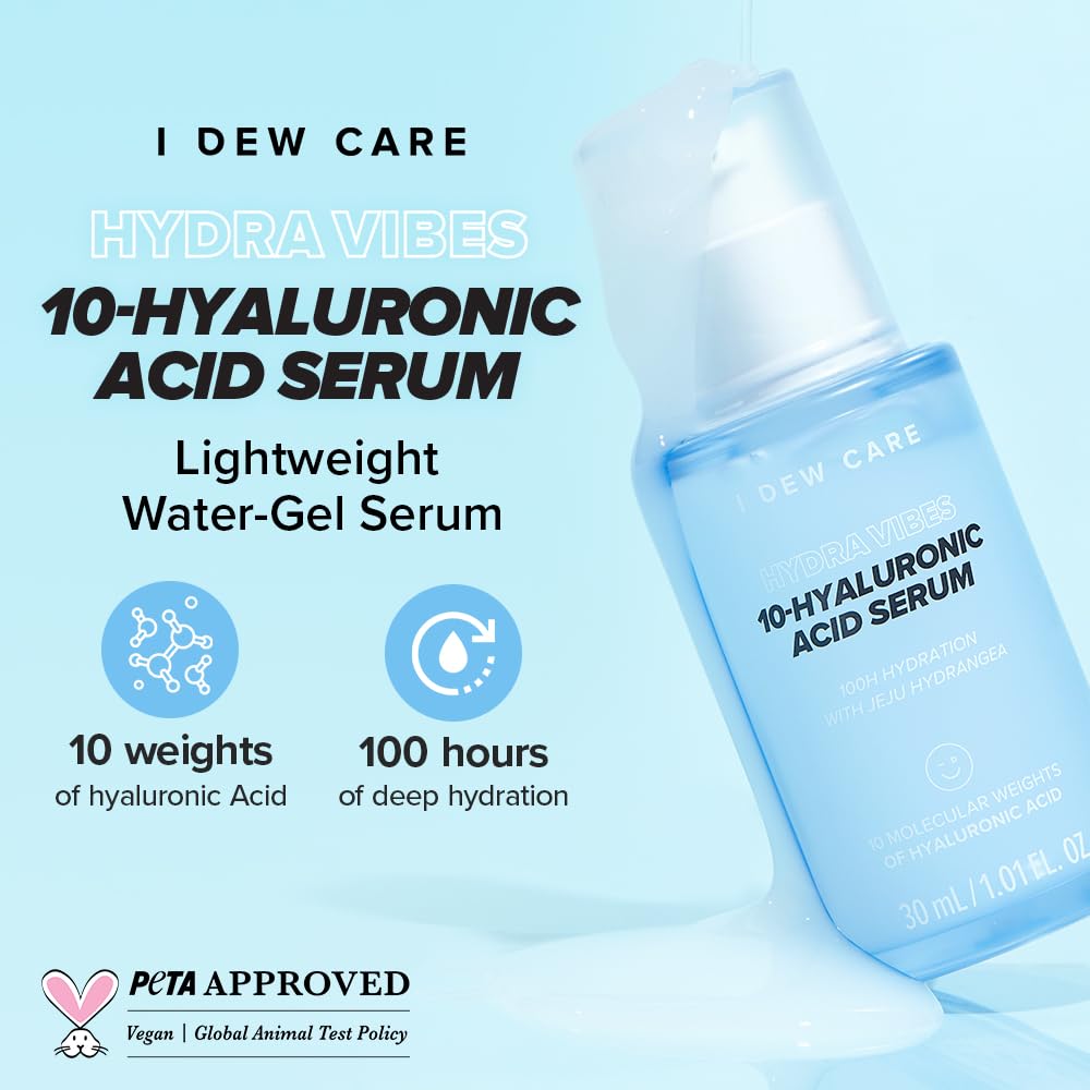I DEW CARE Hydra Vibes 10-Hyaluronic Acid Serum with Jeju Hydrangea — Ultra Hydration (30ml)