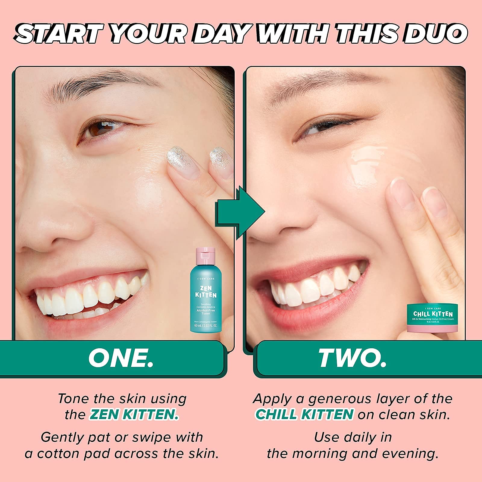 I Dew Care Kitten Crush Travel Skincare Set | Centella Asiatica & Aloe Hydration for Blemish-Prone Skin