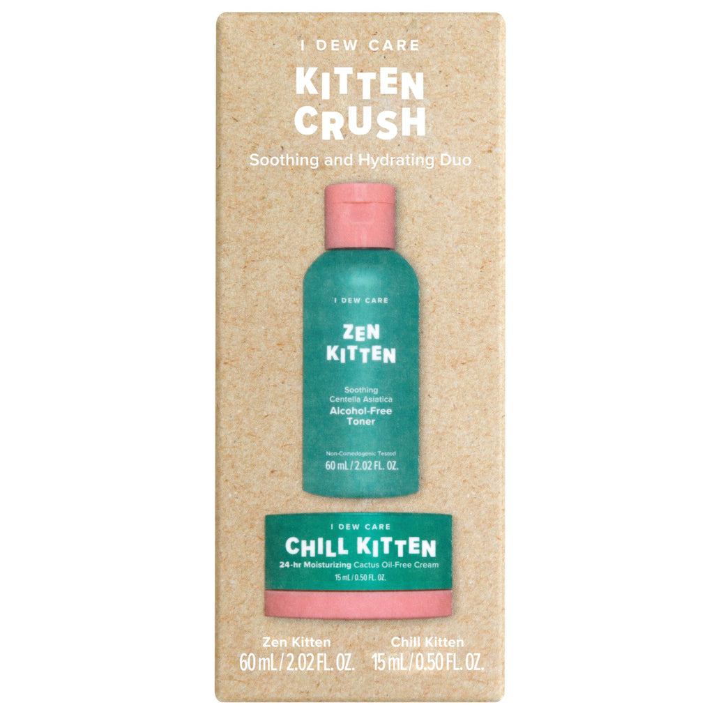 I Dew Care Kitten Crush Travel Skincare Set | Centella Asiatica & Aloe Hydration for Blemish-Prone Skin