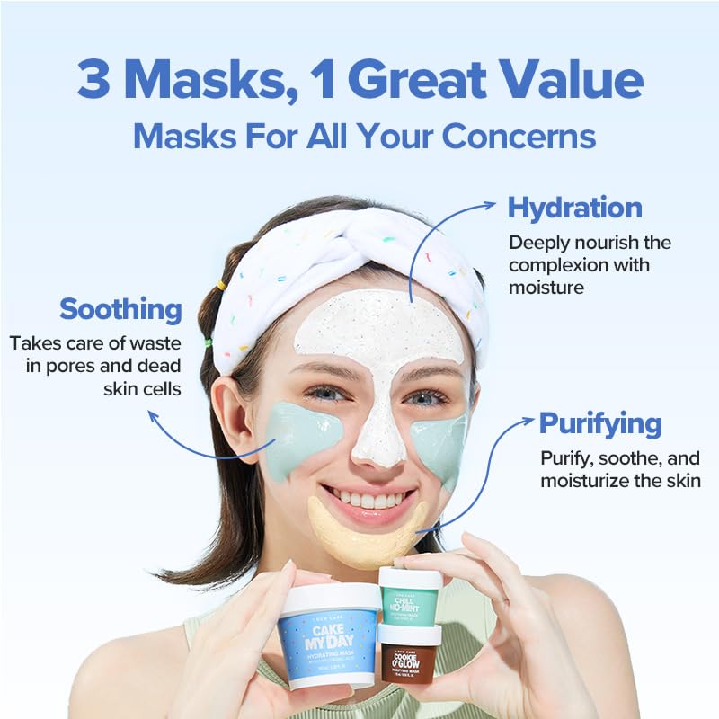 I DEW CARE Sundae Scoop Wash Off Mask Set | Hydrating Skincare for Teens