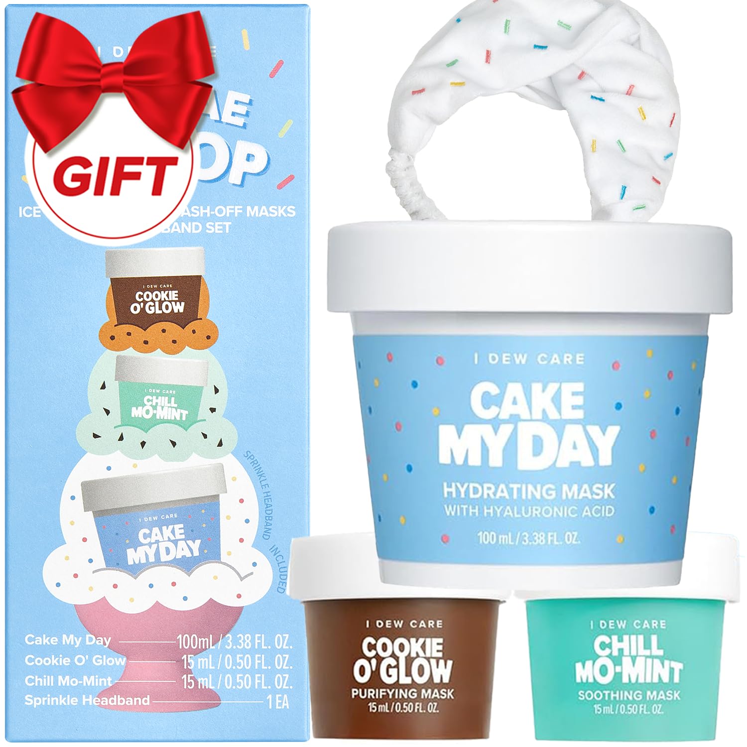 I DEW CARE Sundae Scoop Wash Off Mask Set | Hydrating Skincare for Teens