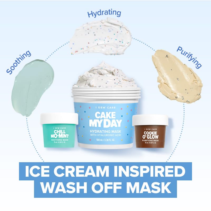 I DEW CARE Sundae Scoop Wash Off Mask Set | Hydrating Skincare for Teens