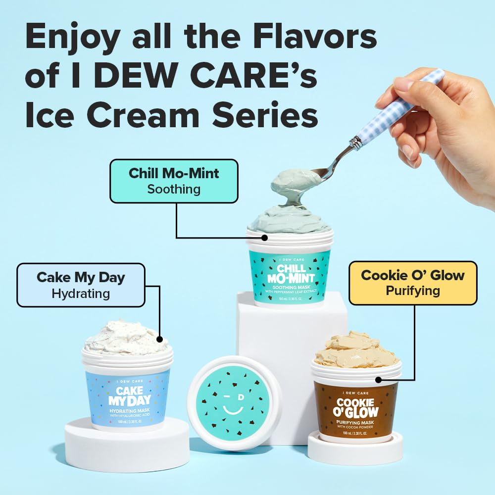 I DEW CARE Wash Off Face Mask Chill Mo-Mint – Soothing Peppermint, Korean Skincare 3.38 oz