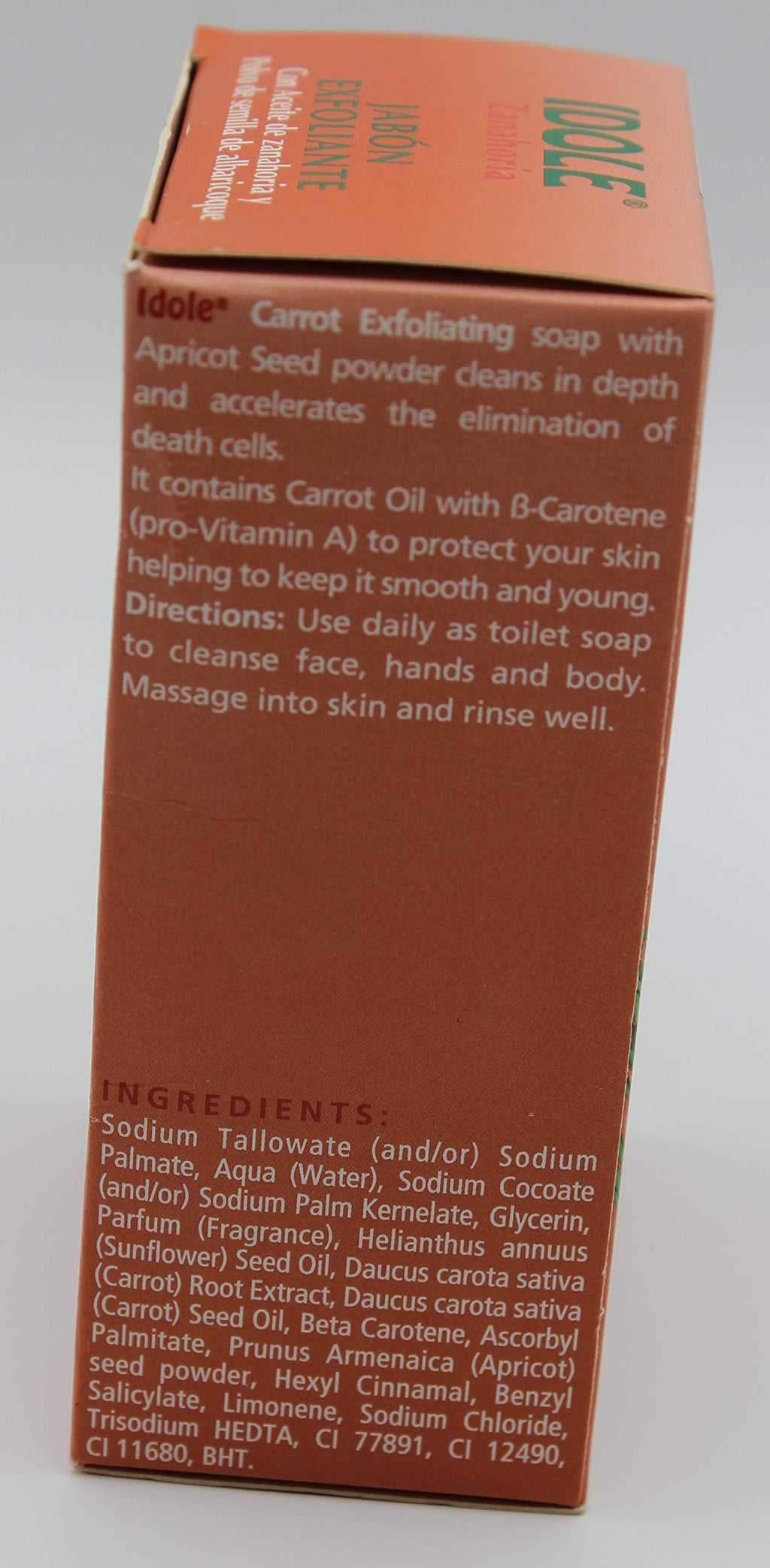 Idole Carrot Exfoliating Soap with Apricot Powder – 3x200g Bar Pack