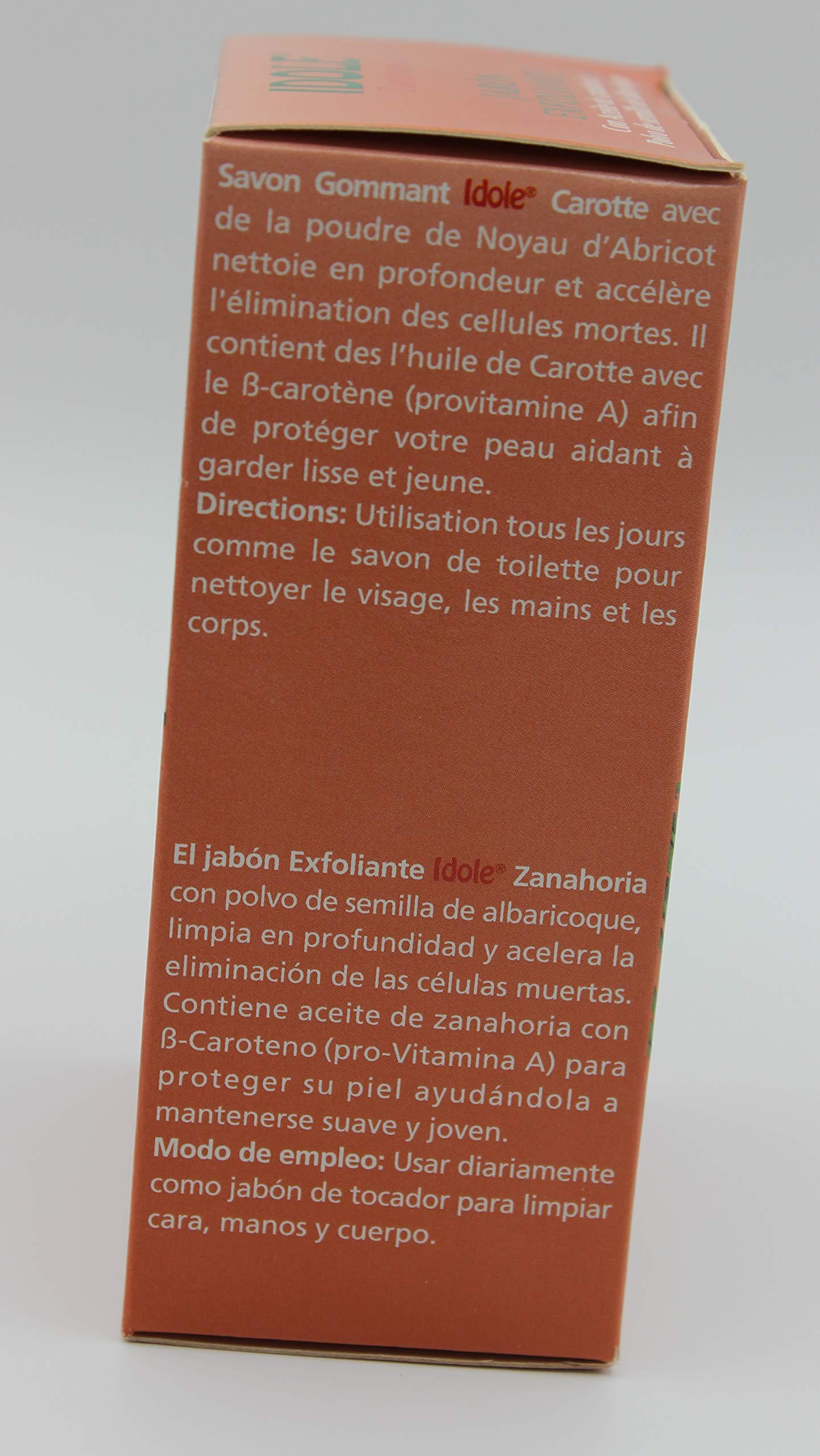 Idole Carrot Exfoliating Soap with Apricot Powder – 3x200g Bar Pack