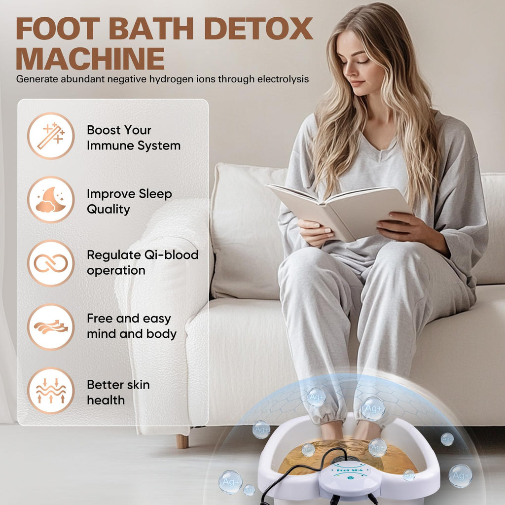 Idudbid Ionic Foot Bath Detox Machine - Home Spa Detox Kit (Array x2 + Liner)