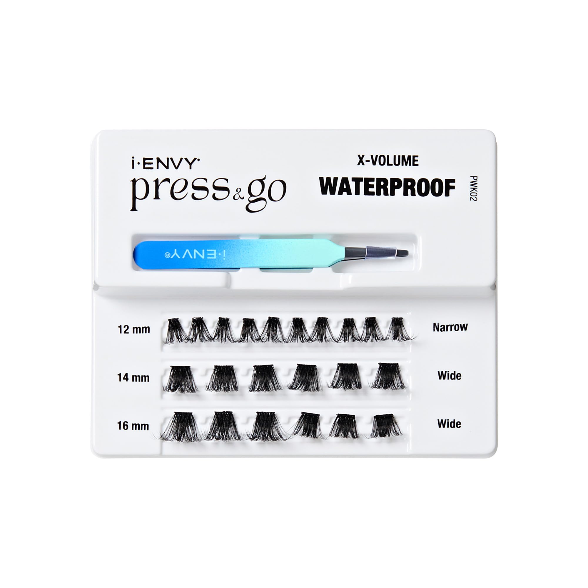 i•ENVY Press&Go Waterproof Self-Adhesive Lashes — No Glue, 22 Reusable Clusters