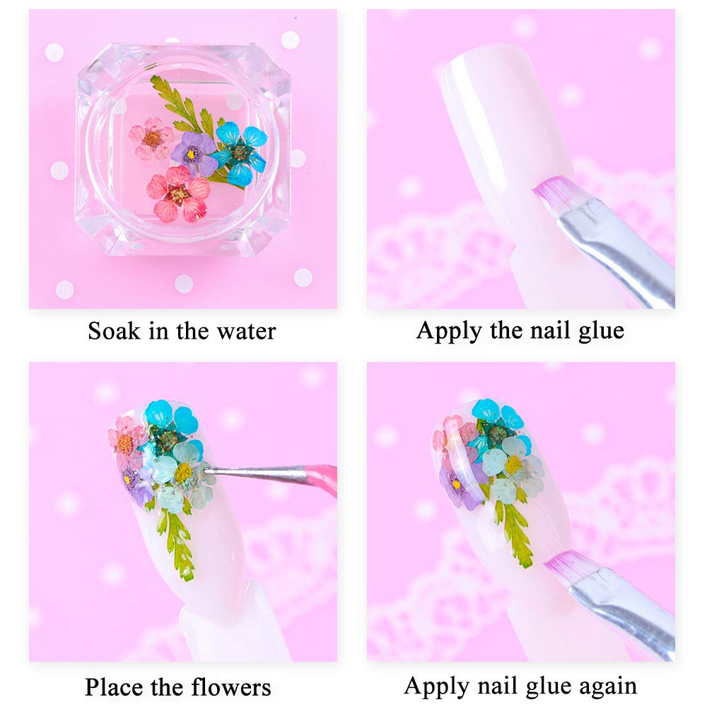 iFancer Natural Dried Flowers for Nail Art & Resin Crafts – 3D Pressed Decor