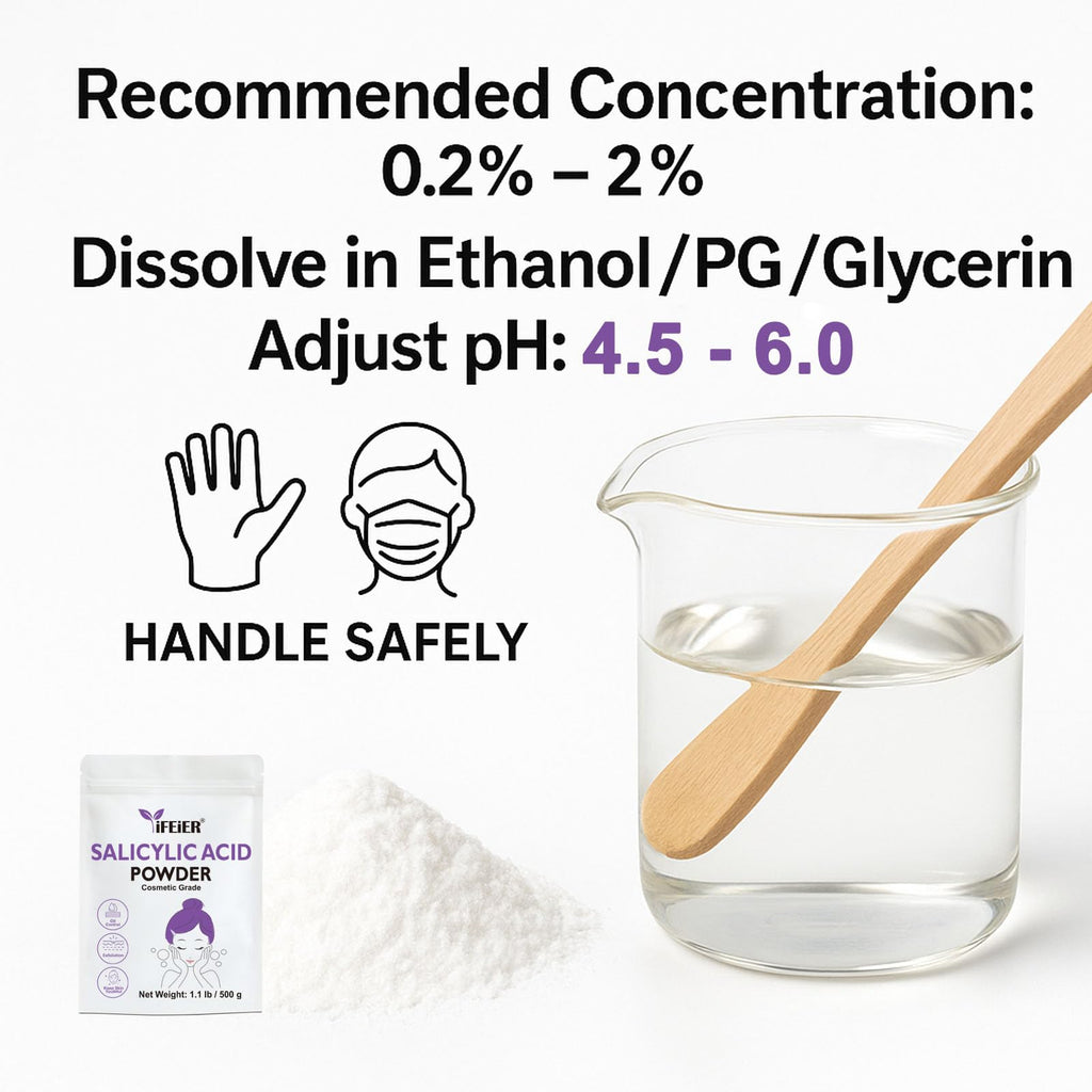 iFEiER Pure Salicylic Acid Powder – Cosmetic Grade 500 g for DIY Exfoliation, Skincare, Hair & Body
