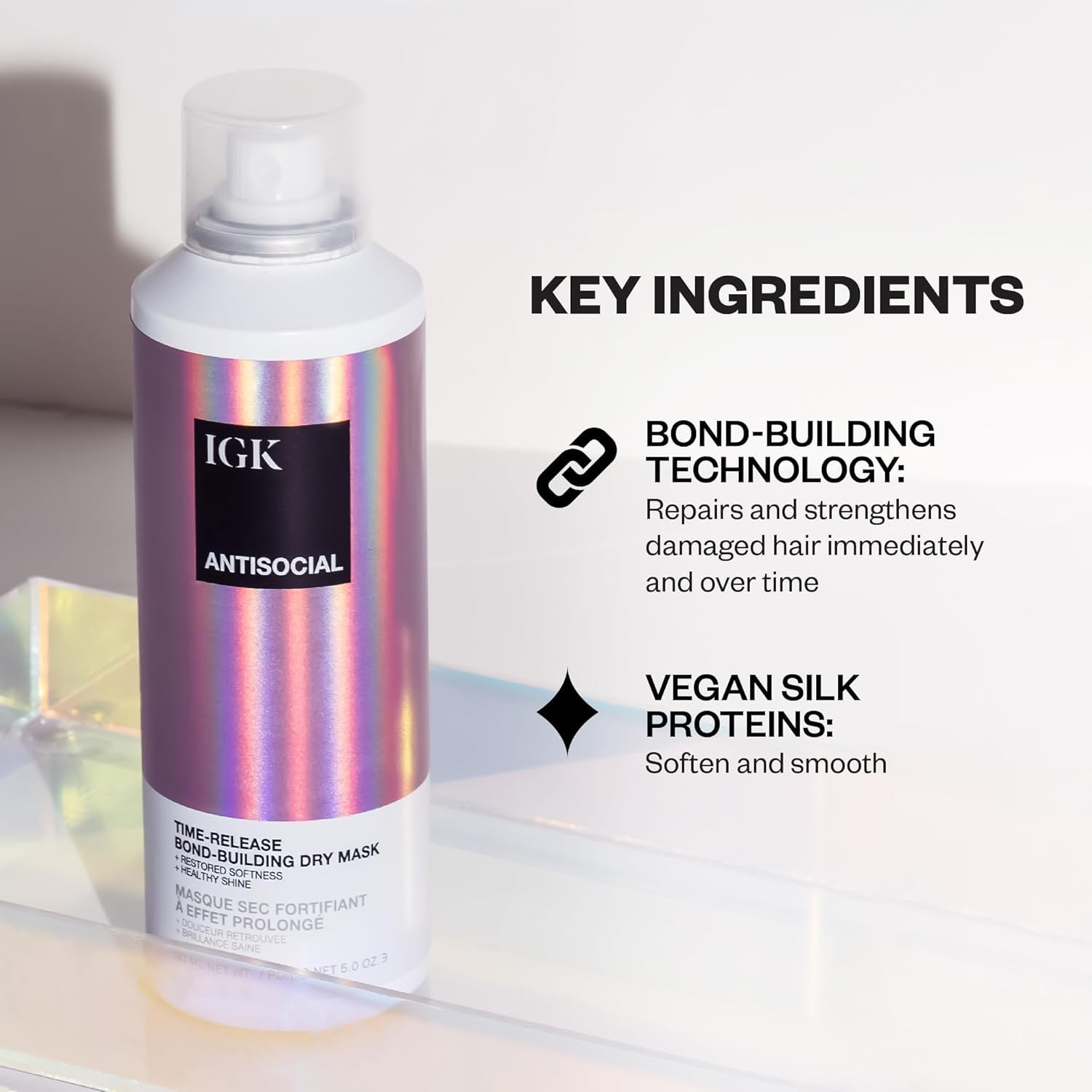 IGK Antisocial Bond-Building Dry Hair Mask – Travel Size 1.7 oz