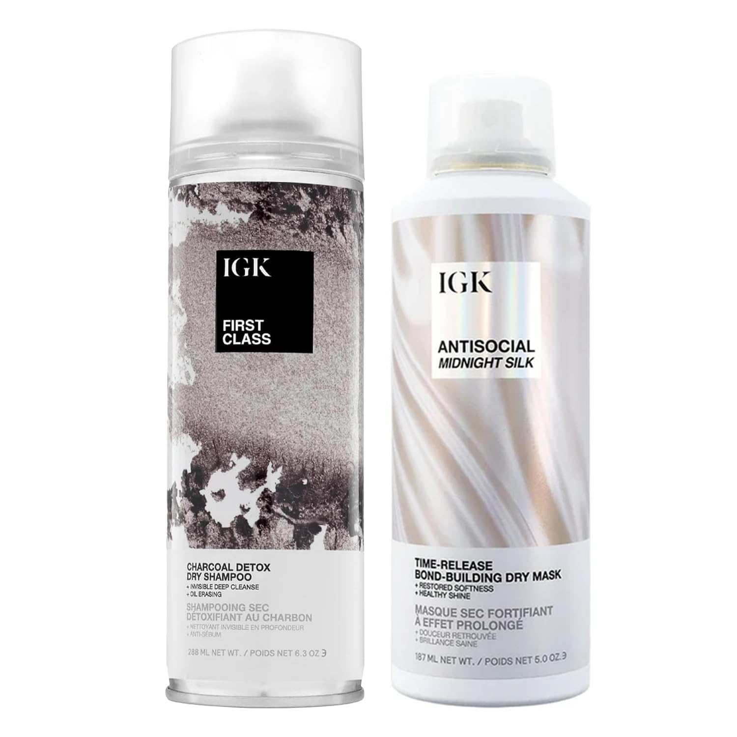 IGK Antisocial Dry Hair Mask + First Class Dry Shampoo Set | Bond-Building Care, Volume & Shine