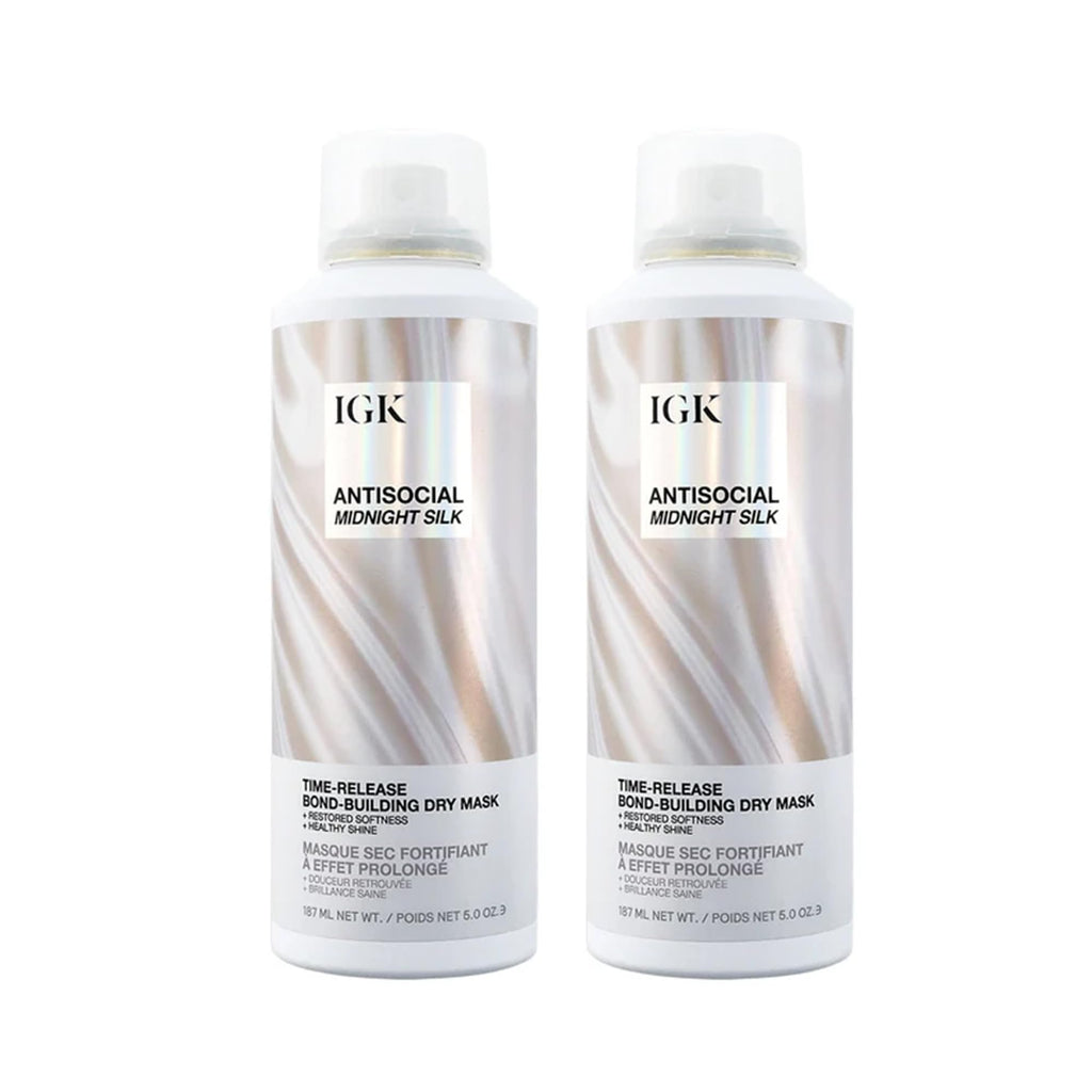IGK Antisocial Dry Hair Mask | Overnight Bond-Building Treatment for Dry Hair & Extensions | Hydrates & Softens | 5oz Pack of 2 | New Scent