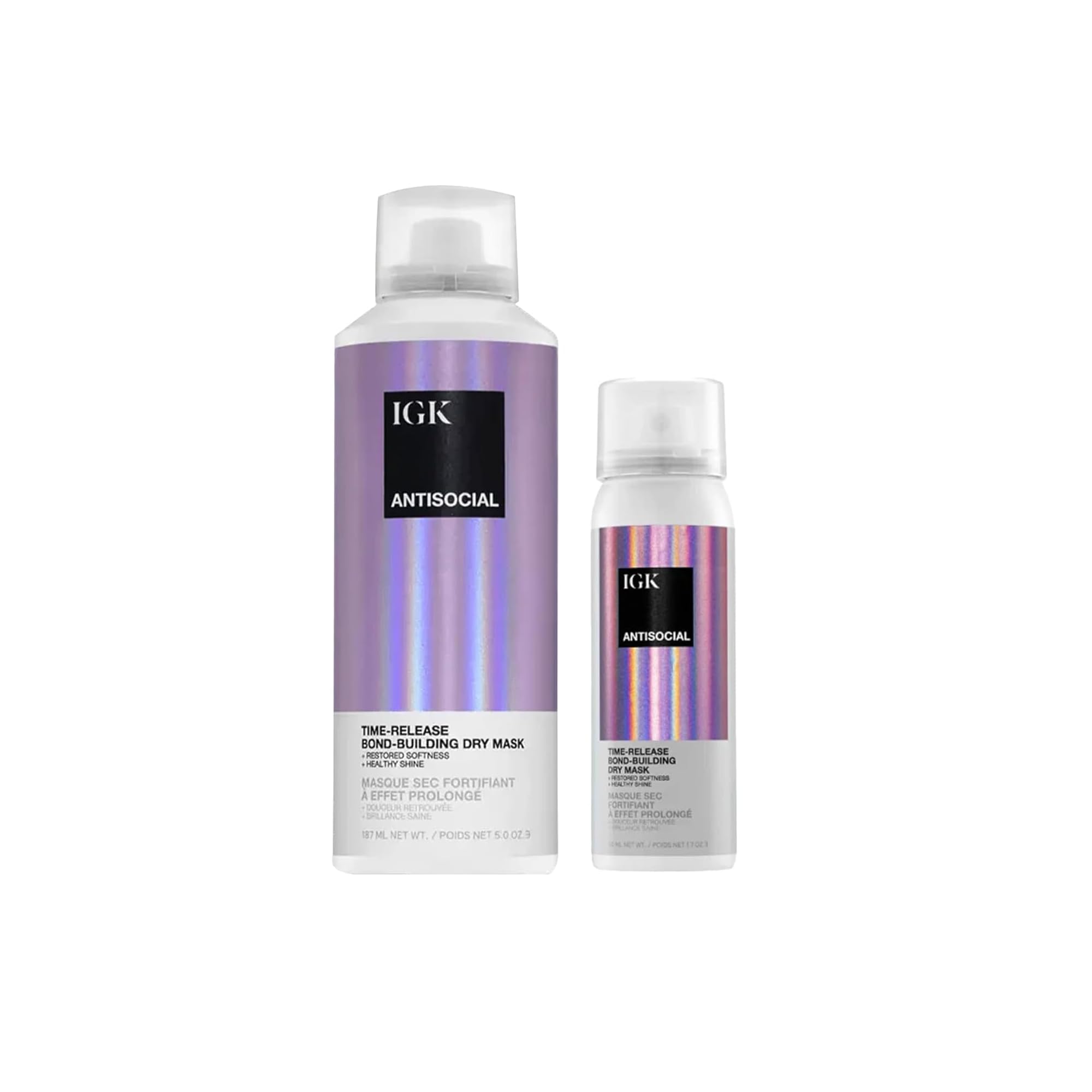 IGK Antisocial Dry Hair Mask – Overnight Bond-Building Leave-In Treatment for Dry Hair & Extensions